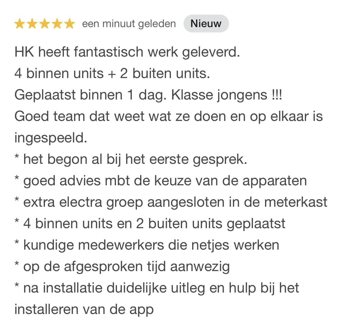Vier airco's gemonteerd in Winschoten